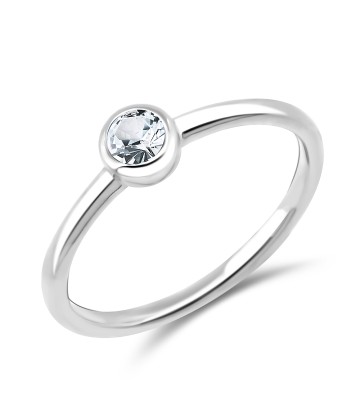 4 mm. Round CZ Silver Ring NSR-419